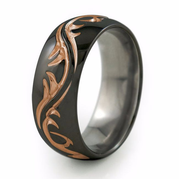 Tatoo-Black-Anodizing-Option-Titanium Rings