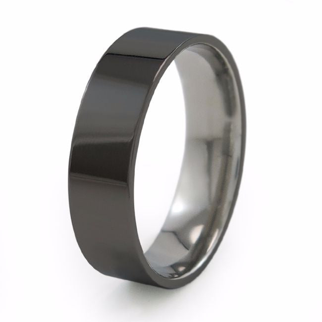 Men's 8mm Titanium Ring with Black Carbon Fibre Inlay | Titan Jewellery