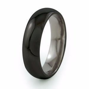 Eclipse - Black Titanium Wedding Band | Titanium Rings