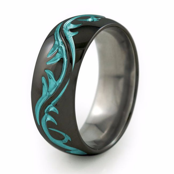 Tatoo-Black-Anodizing-Option-Titanium Rings