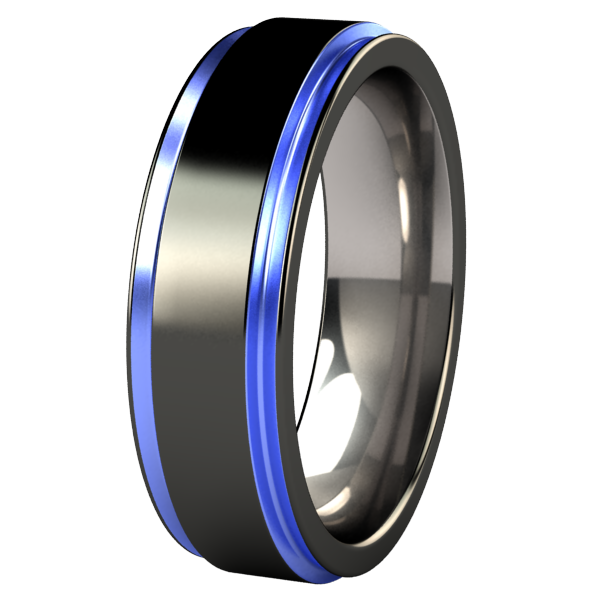 Samurai - Black & Colored-none-Titanium Rings