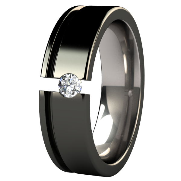 Zuzu Black Tension Setting-none-Titanium Rings